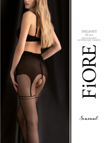 FIORE Delight 20 den – Zmysłowe rajstopy z otwartym krokiem